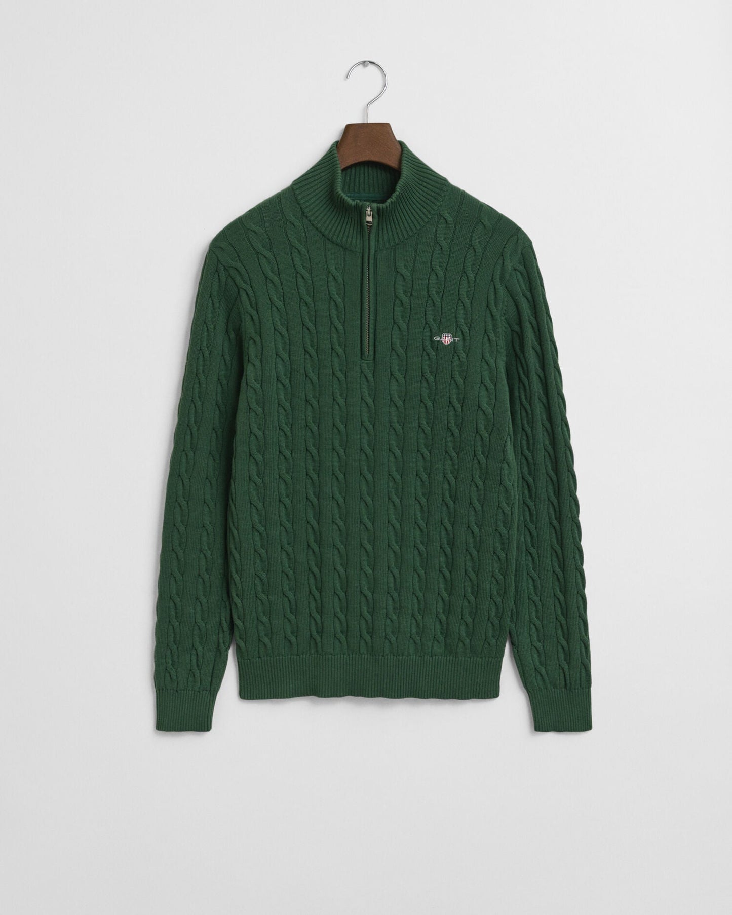 Cotton Cable Knit Half-Zip Sweater