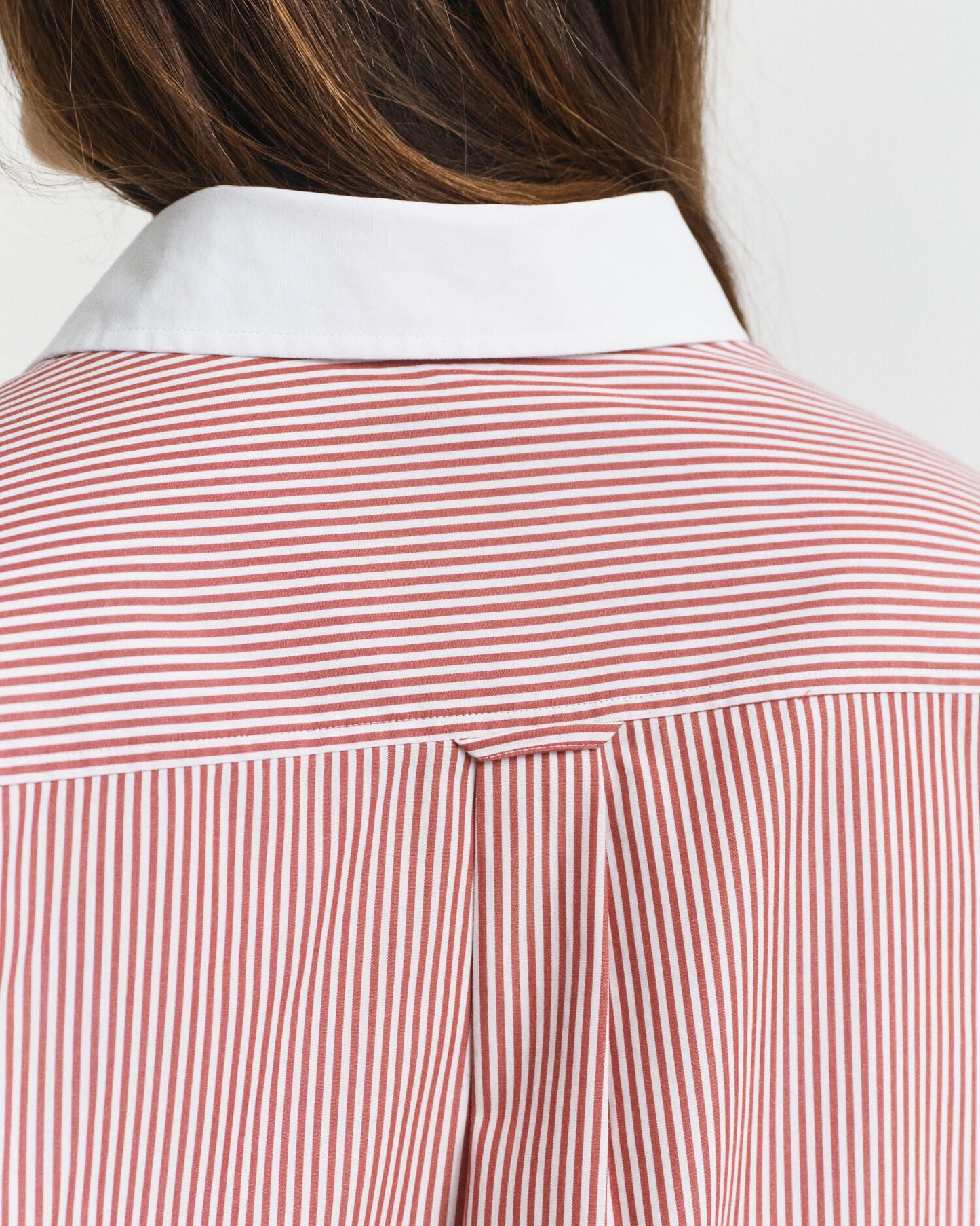 Oversized Contrast Collar Striped Shirt