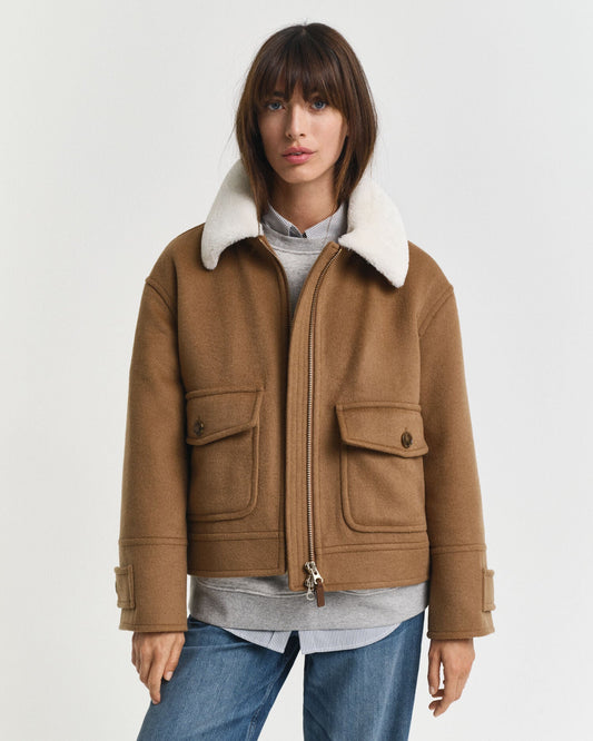 Wool Blend Flight Jacket