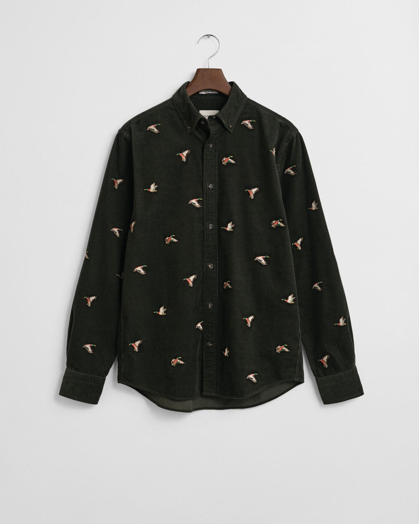 Regular Fit Embroidered Corduroy Shirt