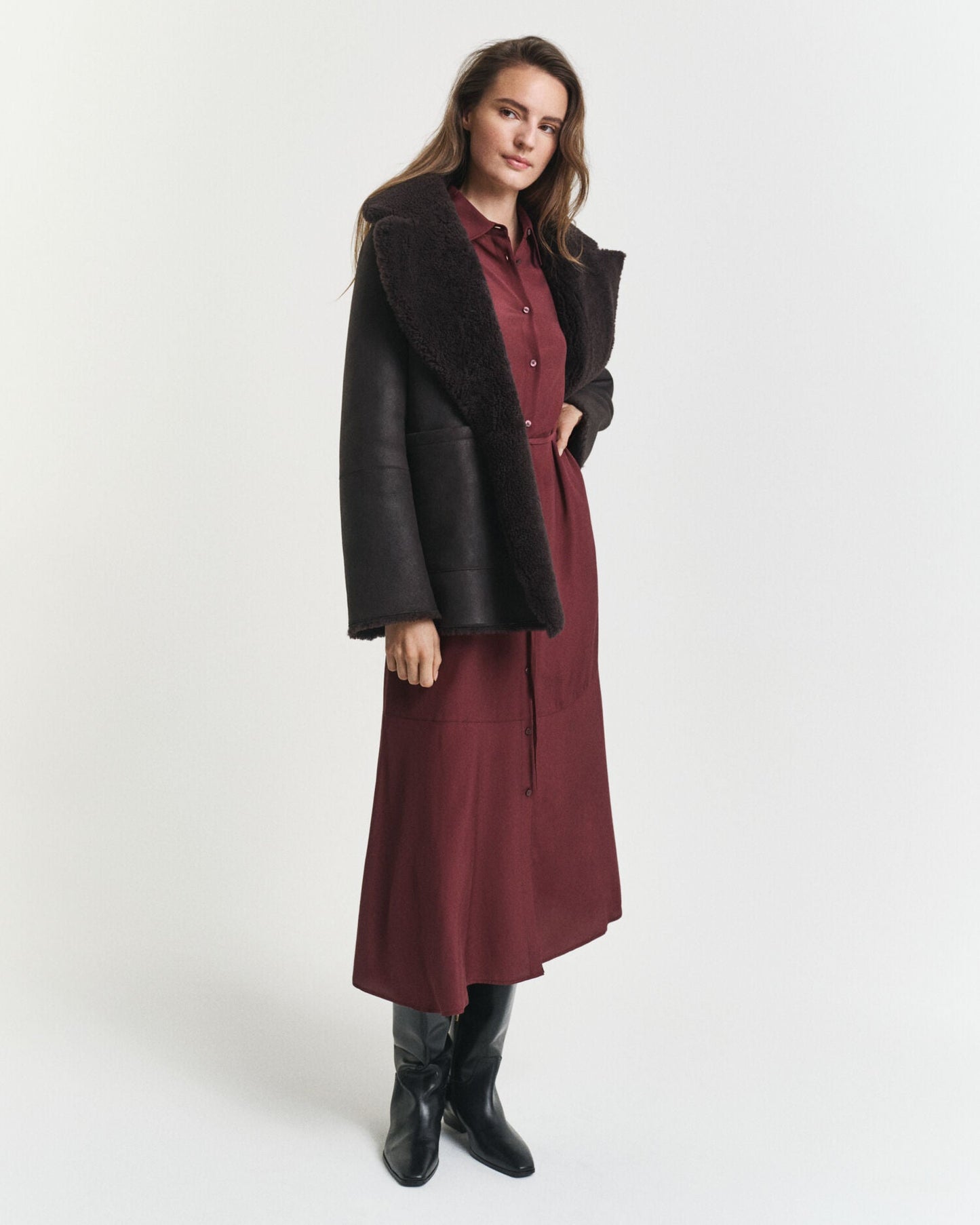 Midi Viscose Shirt Dress
