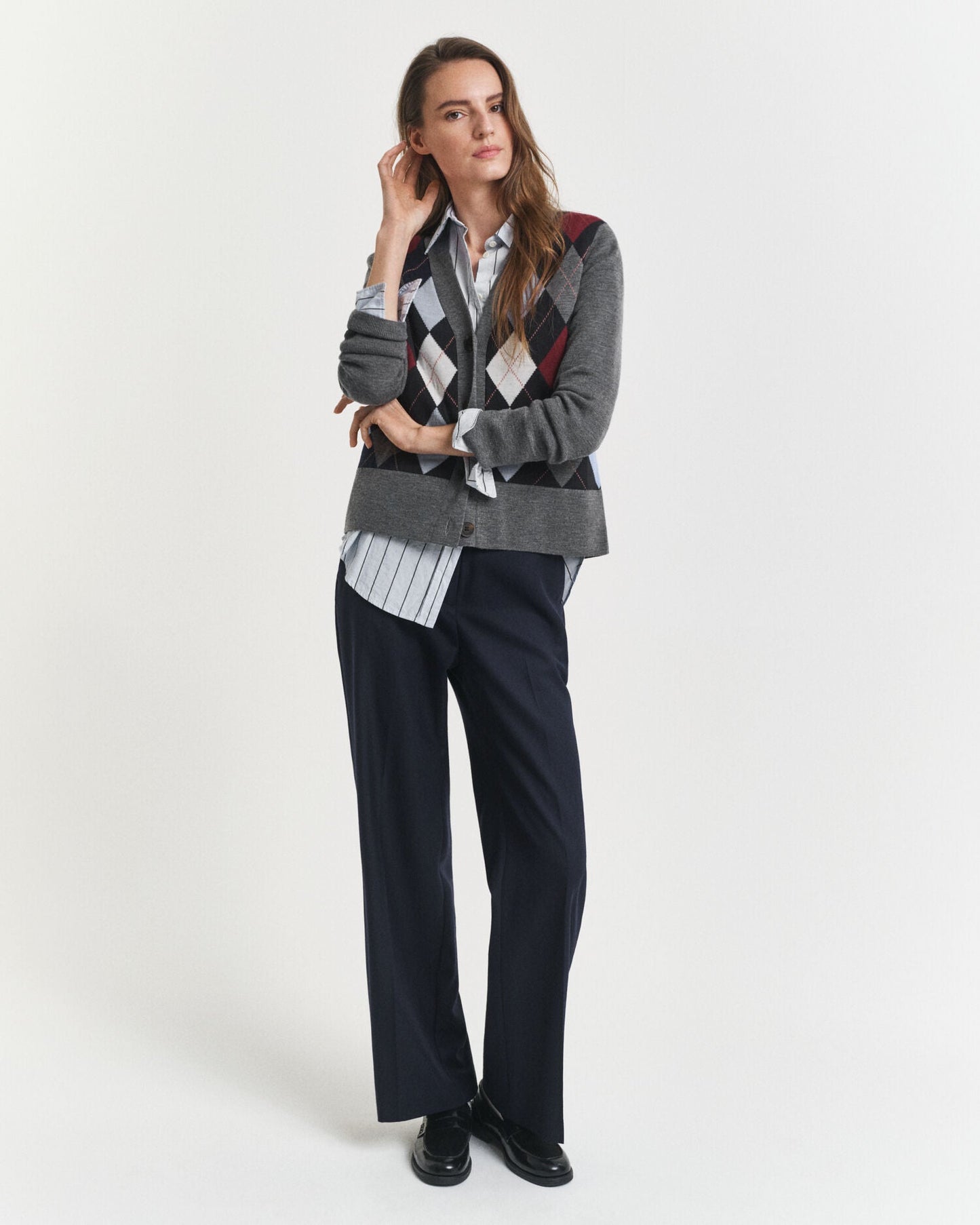 Argyle V-Neck Cardigan