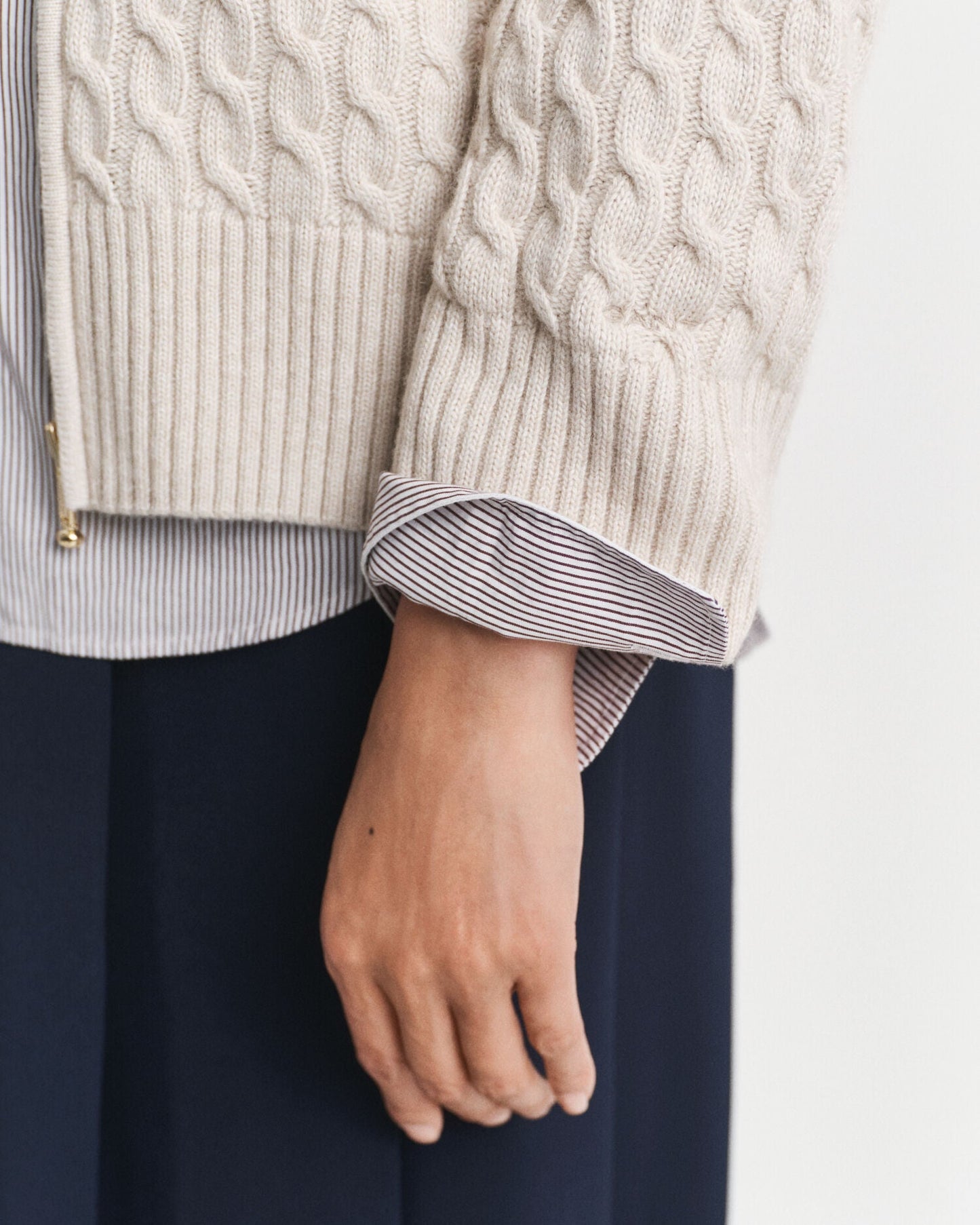 Cable Knit Zip Cardigan