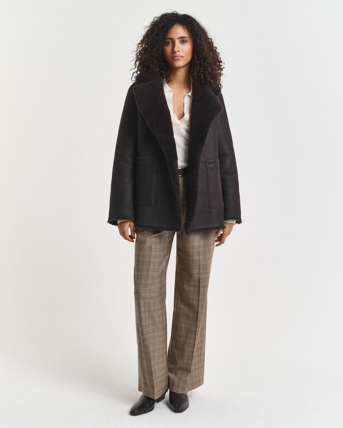 Reversible Shearling Peacoat