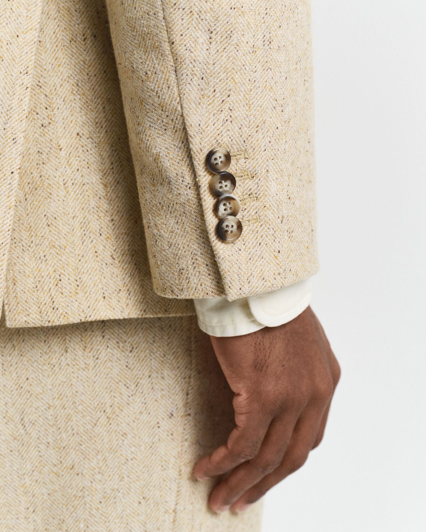 Relaxed Fit Nepps Herringbone Suit Jacket