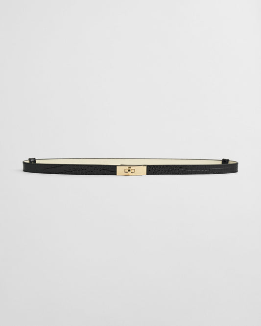 Turn-Lock Buckle Croc Effect Belt