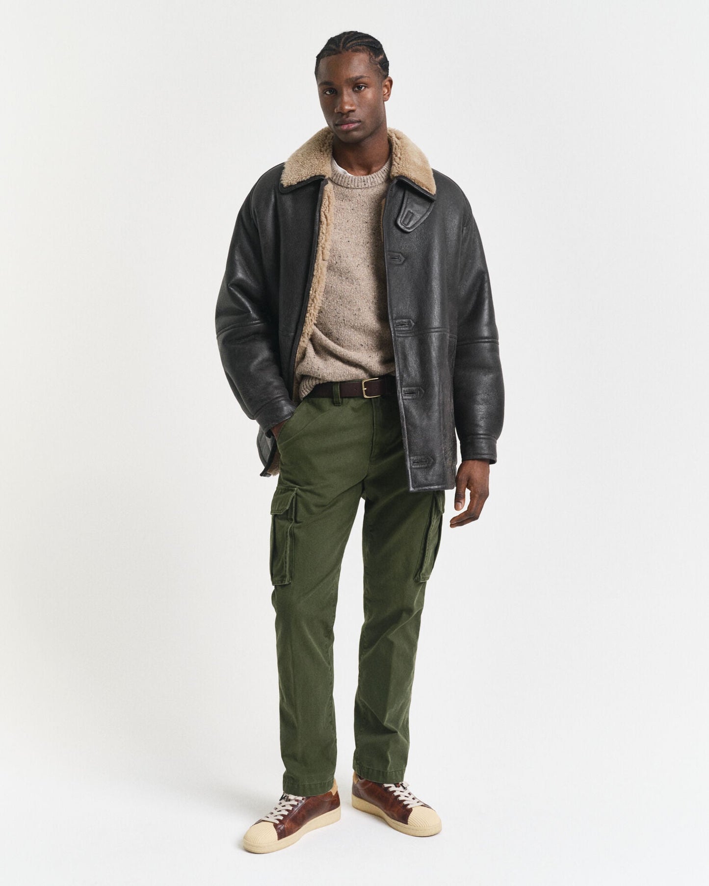 Regular Fit Cotton Twill Cargo Pants
