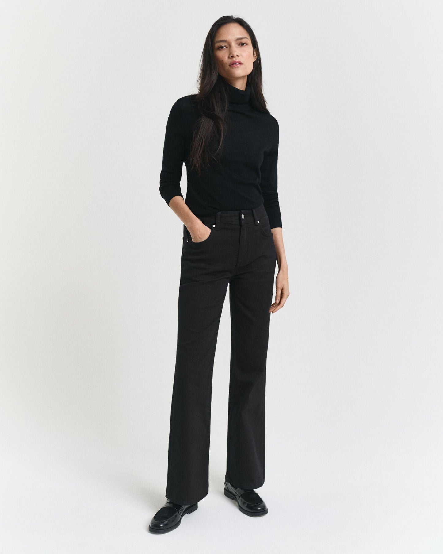Slim Fit Flared Black Jeans